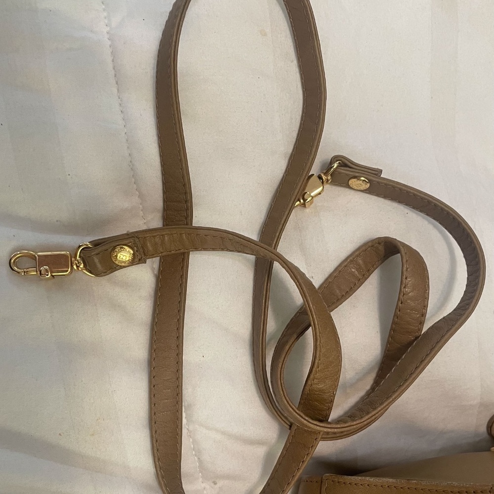 Fendi Tan/Brown Leather 2 Way Purse w/Strap,AUTHENTIC - Picture 4 of 16